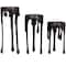 CosmoLiving by Cosmopolitan Black Aluminum Pillar Candle Holder with Dripping Melting Designed Legs Set